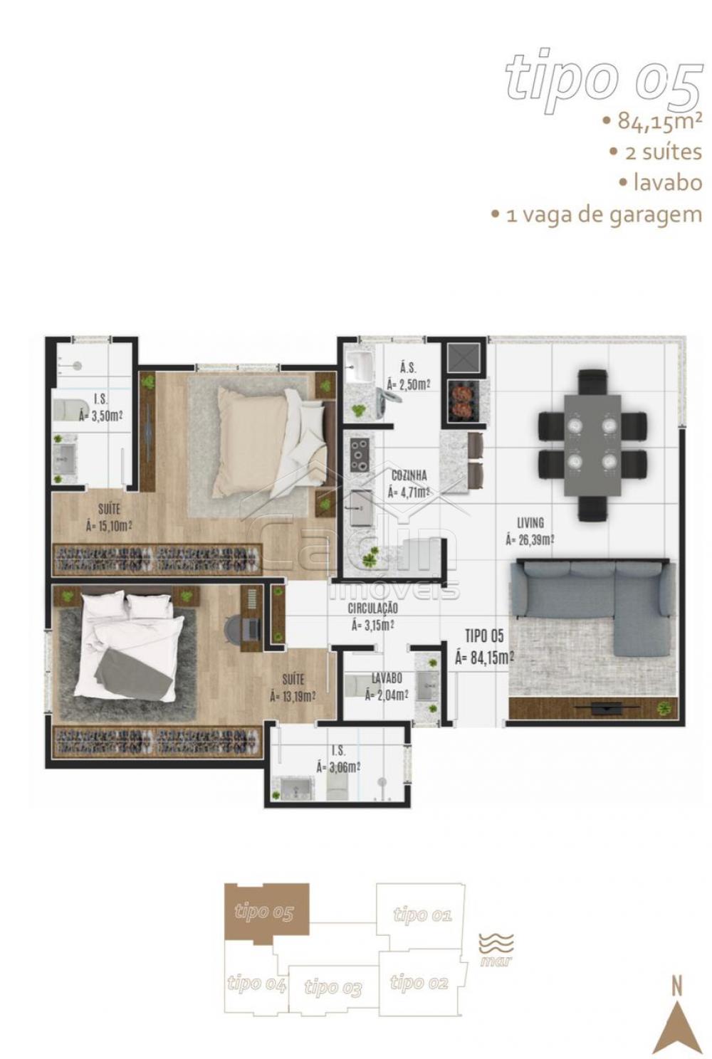 Navegantes Centro Apartamento Venda R$624.596,74 Condominio R$400,00 2 Dormitorios 1 Vaga 