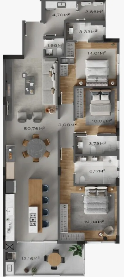 Navegantes Gravata Apartamento Venda R$3.392.000,00 3 Dormitorios 2 Vagas 