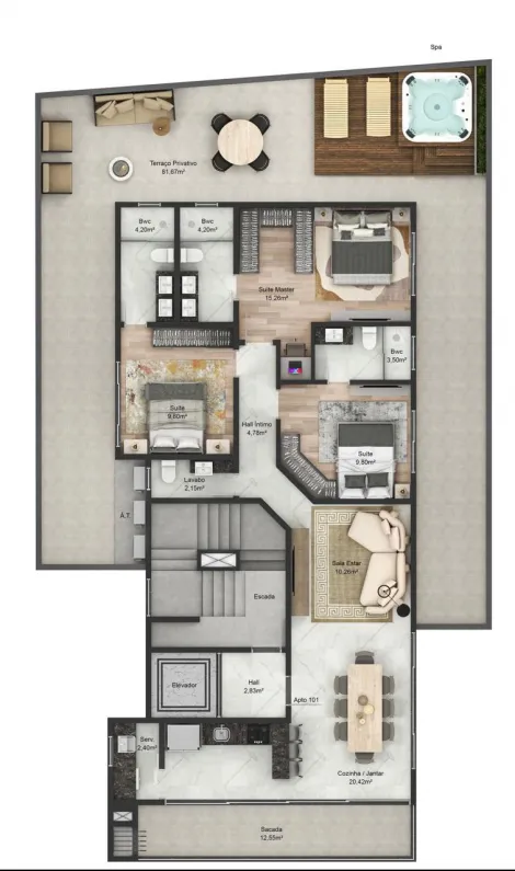 imagem 3 - APARTAMENTO 03 SUÍTES À VENDA, 120 METROS DO MAR, R$810.000,00 NO GRAVATÁ EM NAVEGANTES/SC - INBAU CONCEPT imagem 3 - APARTAMENTO 03 SUÍTES À VENDA, 120 METROS DO MAR, R$810.000,00 NO GRAVATÁ EM NAVEGANTES/SC - INBAU CONCEPT