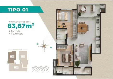 imagem 1 - APARTAMENTO NA PLANTA, 02 SUÍTES, R$812.000,00 QUADRA MAR NO CENTRO DE NAVEGANTES imagem 1 - APARTAMENTO NA PLANTA, 02 SUÍTES, R$812.000,00 QUADRA MAR NO CENTRO DE NAVEGANTES